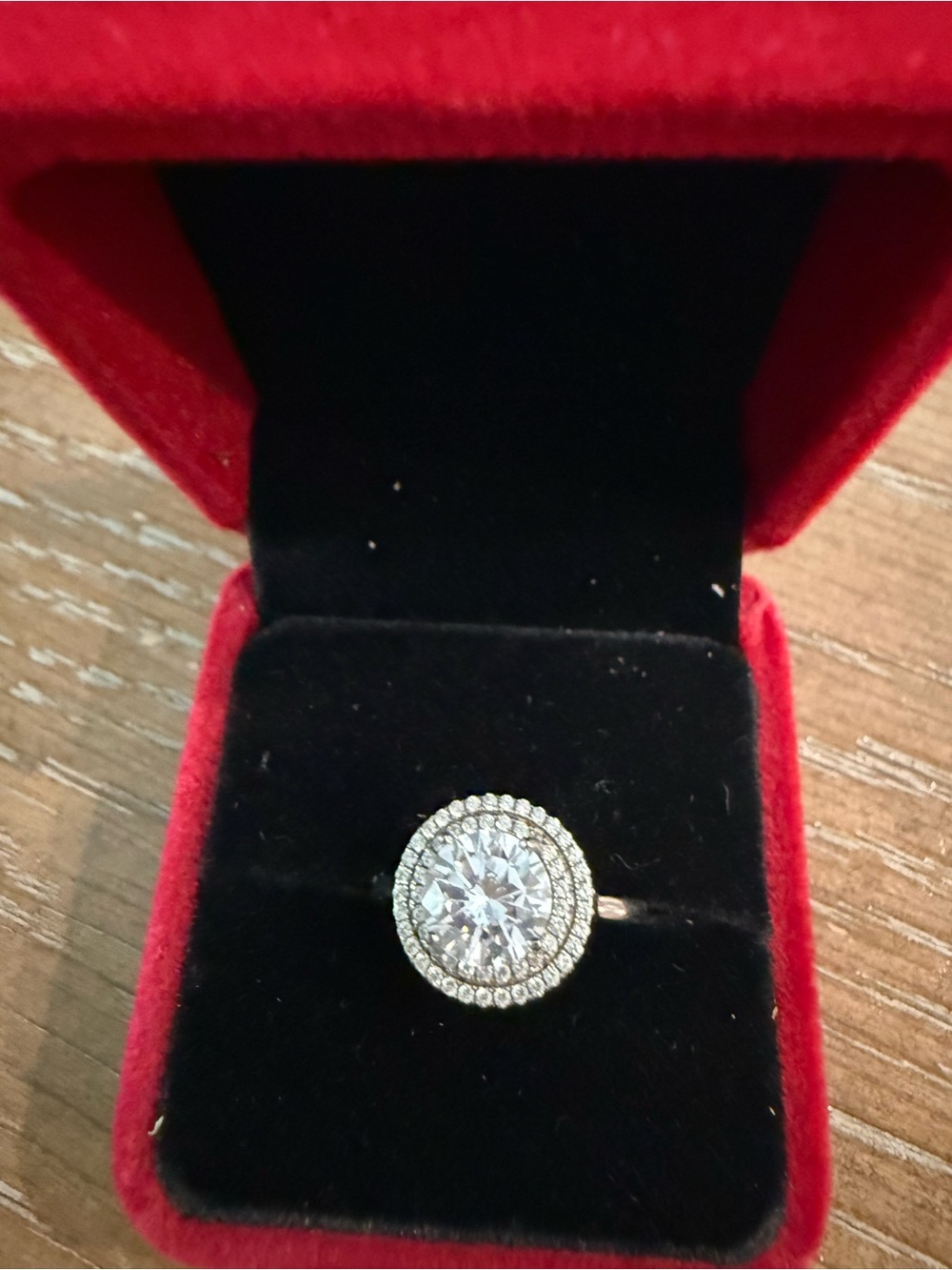 Classic White Crystal Halo Ring - Women Jewelry